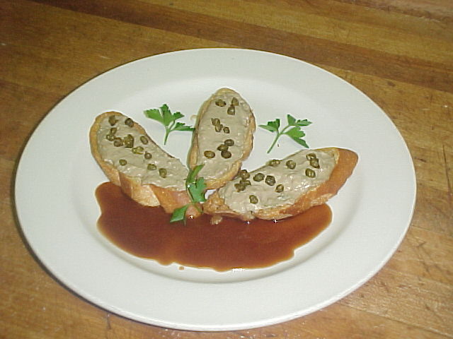 Chicken liver crostini (crostini di fegatini)