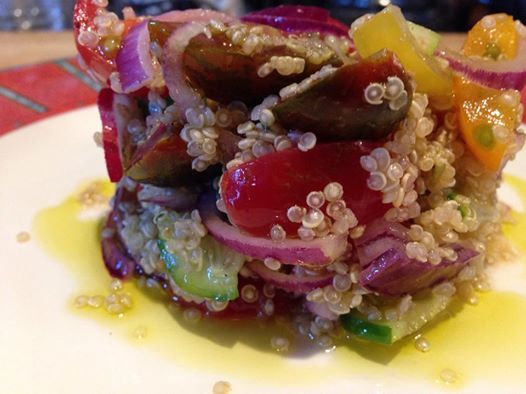 Tuscan quinoa salad with cherry tomatoes