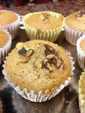 Walnut muffins with dark chocolate chips