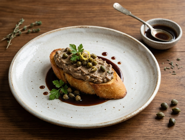 Chicken liver crostini