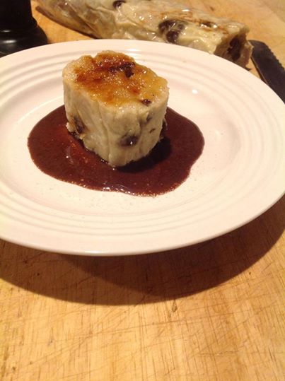 Magic Paper (Carta Fata) Bread Pudding sliced and served