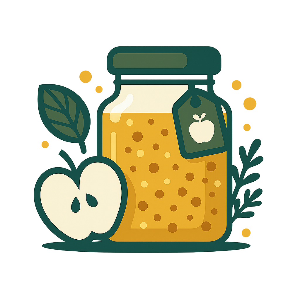Apple mustard in a jar