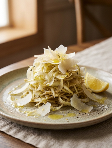 Shaved baby artichoke salad with Parmesan